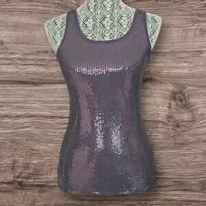 Studio Y Charcoal sequined sleeveless top